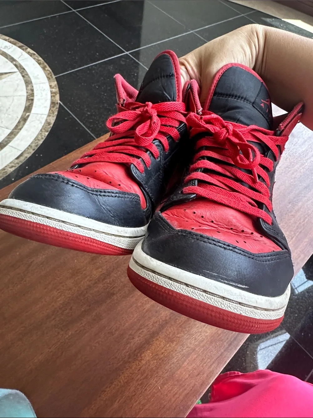 Jordan Kids High-Top Sneakers in Black and Red